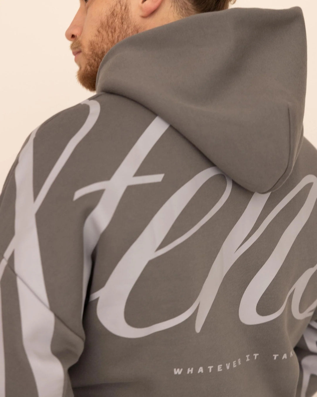 Heritage Script Oversized Hoodie Gris