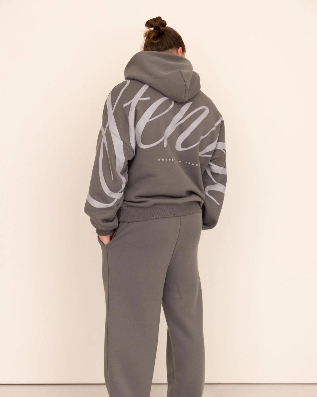 Heritage Script Oversized Hoodie Gris