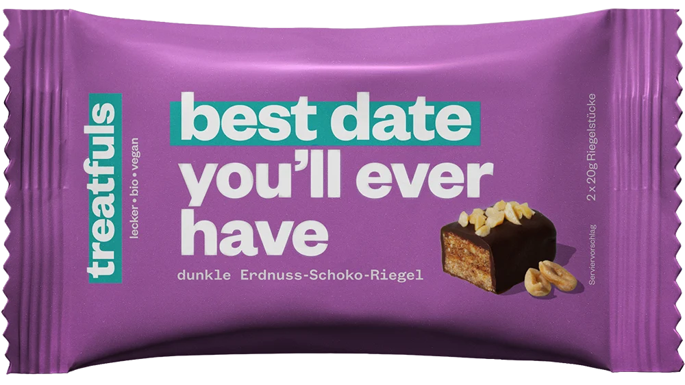 Barre Treatfuls - Chocolat noir Cacahuètes « Best date you'll ever have »