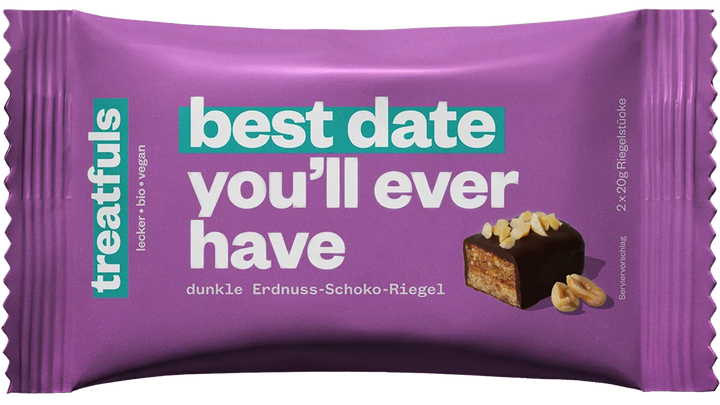 Barre Treatfuls - Chocolat noir Cacahuètes « Best date you'll ever have »
