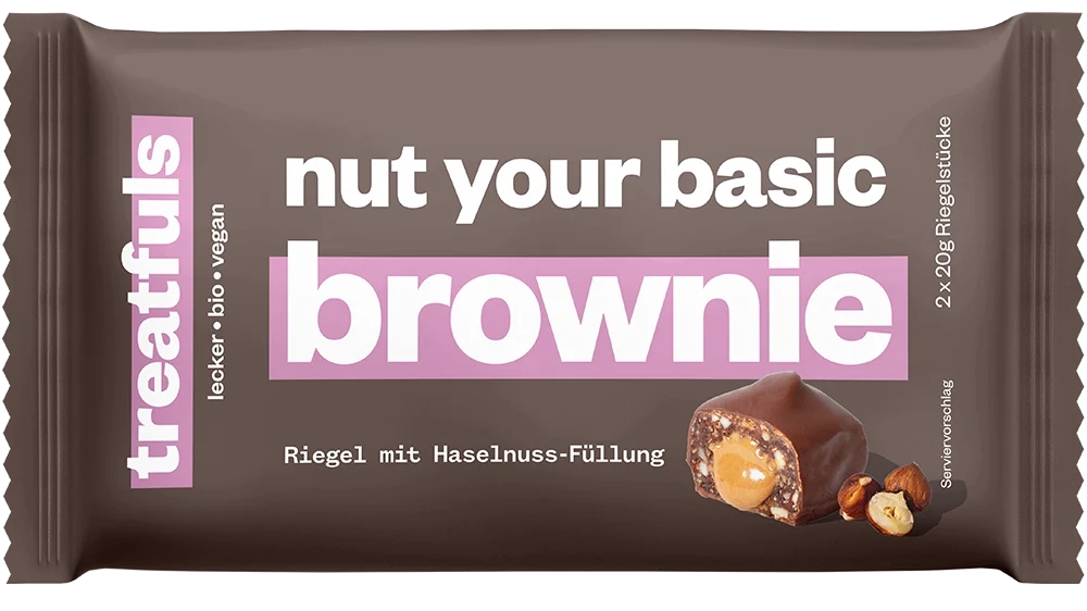 Barre Treatfuls - Brownie chocolat noir fourrée « Nut your basic brownie »