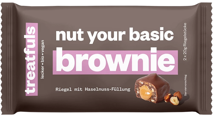 Barre Treatfuls - Brownie chocolat noir fourrée « Nut your basic brownie »