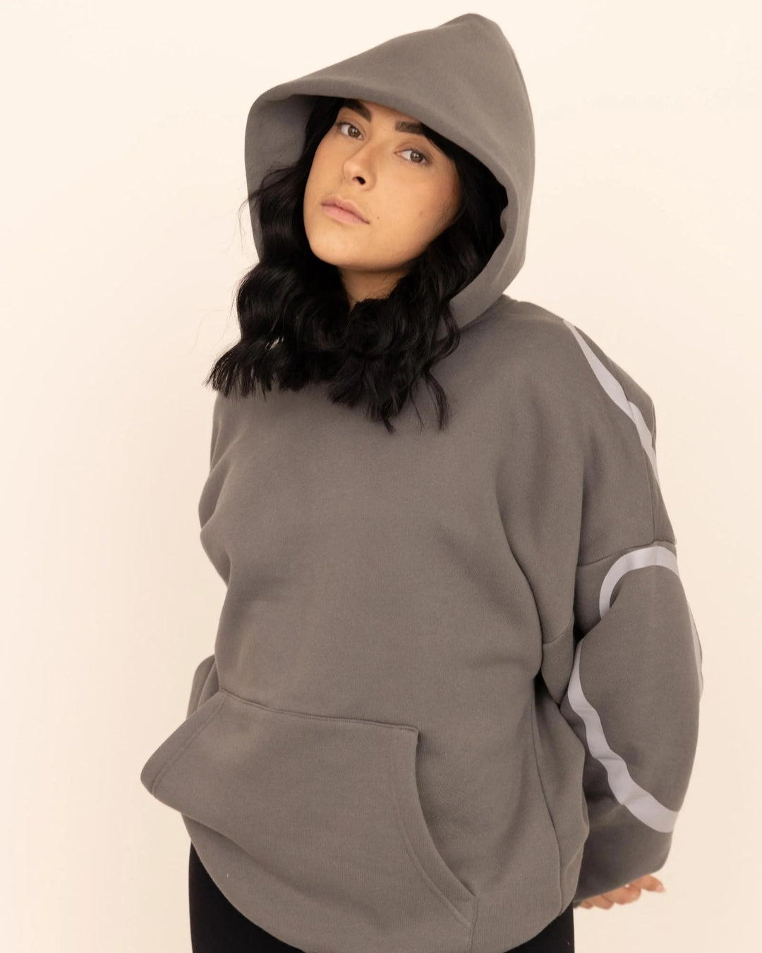 Heritage Script Oversized Hoodie Gris